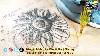 TATTOO bé 2k4 xăm hình hoa mặt trời | Lee Thành Đnai #3