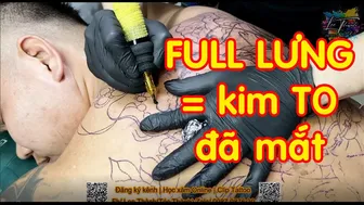 Xăm hình cận cảnh xăm full lưng nét to cực đã mắt | Lee Thành Tats&Pies