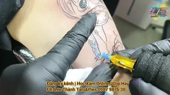 xăm hình bé xinh 2k3 với hình tattoo stitch cực cool | lapse time | Lee Thành Tats&Pies #3