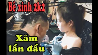 xăm hình cho bé 2k2 xinh cực | time lapse | Lee Thành Đnai