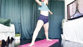 Afternoon yoga ✨ Watch Junie struggle with balance and stretching #3