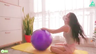 exercise ball hip up  Workout Yoga Stretching movement #2