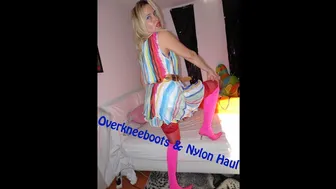 Pink Overkneeboots Try on Haul, Nylon Haul, shopping, Nylons, Shoes, Heels, Lingerie, Haul, outfit