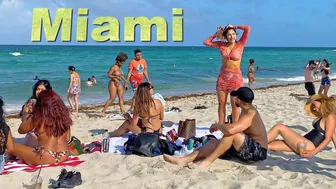 4K VIDEO BEACH WALK in South Beach MIAMI Florida USA travel