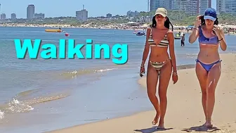 4K VIDEO BEACH WALK Mansa PUNTA del ESTE URUGUAY Travel vlog