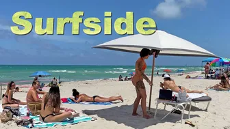 4K VIDEO BEACH WALK in Surfside Miami Florida USA Travel vlog #1