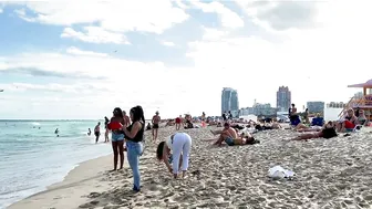 4K VIDEO BEACH WALK Miami Beach FLORIDA 4K HDR Travel vlog #2