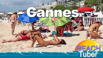 4K VIDEO BEACH WALK [ Cannes ] FRANCE travel vlog French Riviera