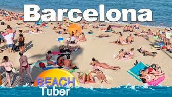 4K VIDEO BEACH WALK [ Barcelona ] SPAIN SLOW TV Travel vlog #1