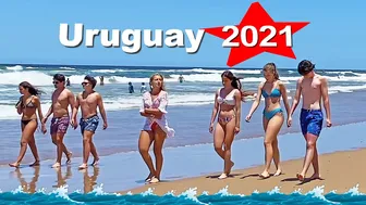 4K VIDEO BEACH WALK - 2021 - Brava Beach URUGUAY Travel vlog #1