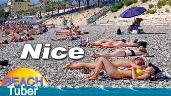 4K VIDEO BEACH WALK [ Nice ] FRANCE SLOW TV Travel vlog