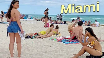 4K VIDEO BEACH WALK SoBe Miami Florida 2021 USA Travel vlog