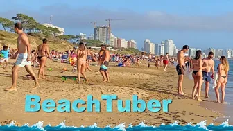 4K VIDEO BEACH WALK afternoon at Mansa PUNTA del ESTE URUGUAY