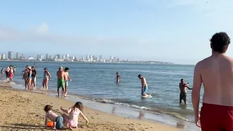 4K VIDEO BEACH WALK afternoon at Mansa PUNTA del ESTE URUGUAY #4