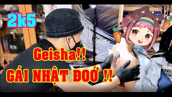 TATTOO gái nhật đó bé 2k2 xăm geisha | Lee Thành ĐNai